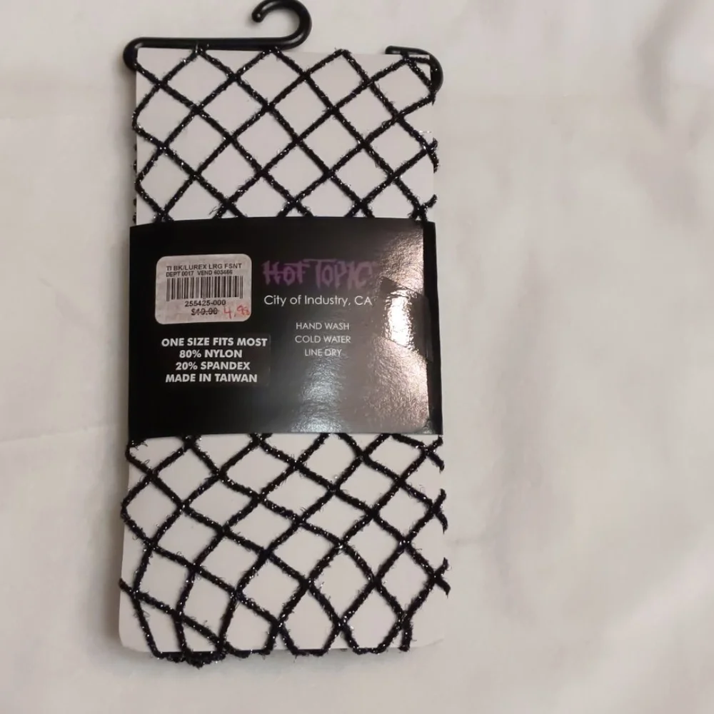 Hot topic black sparkle fishnet tights